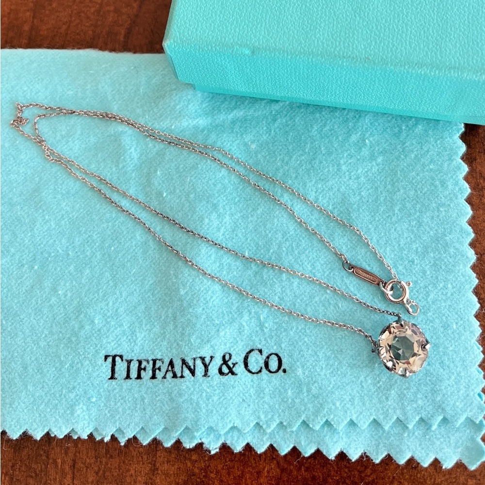 Tiffany & Co. Amethyst Sparklers Square Silver 925 Pendant Necklace 16"